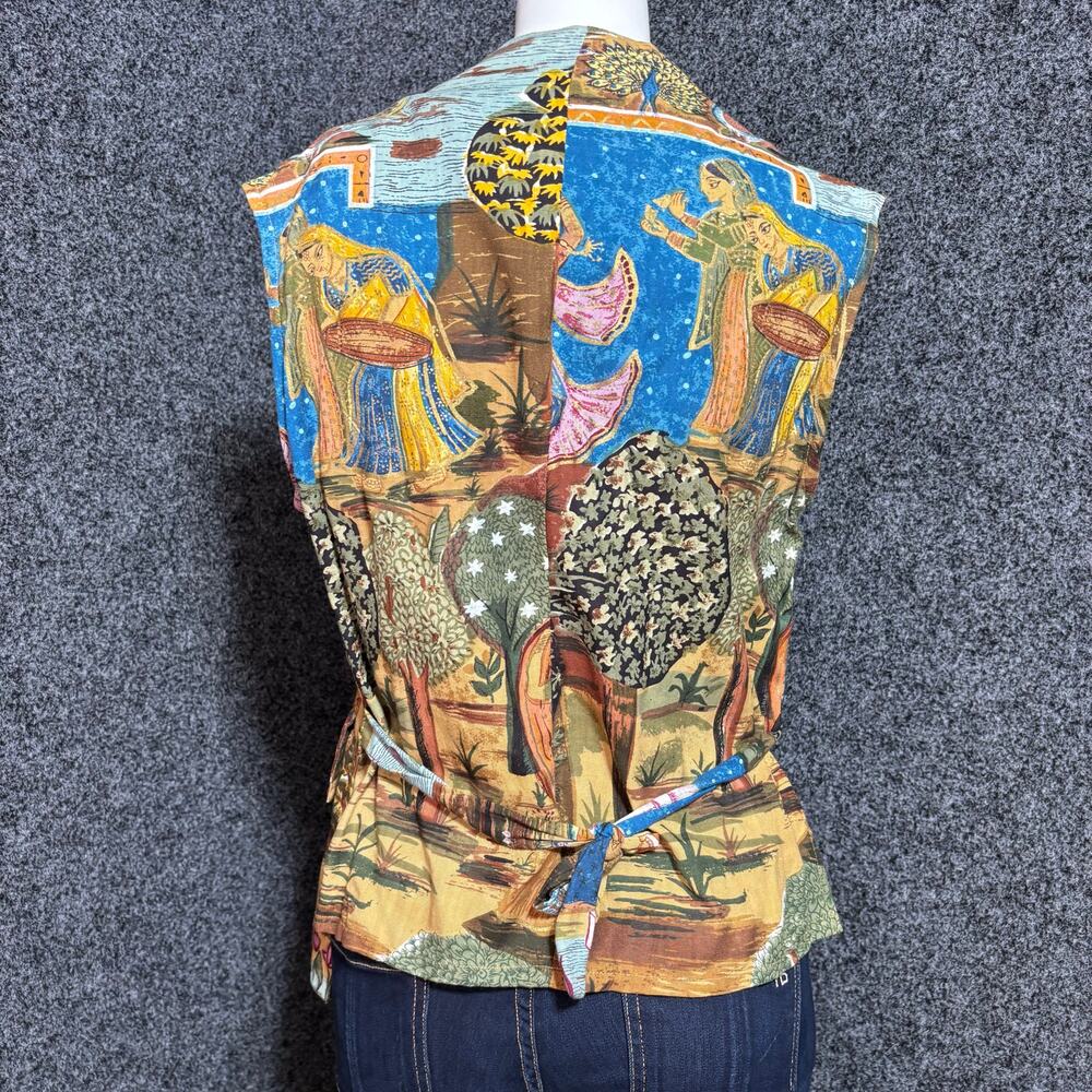 Vtg Gail Garner Unique Artsy Vest Med Colorful Statement Eclectic Boho Global View 2